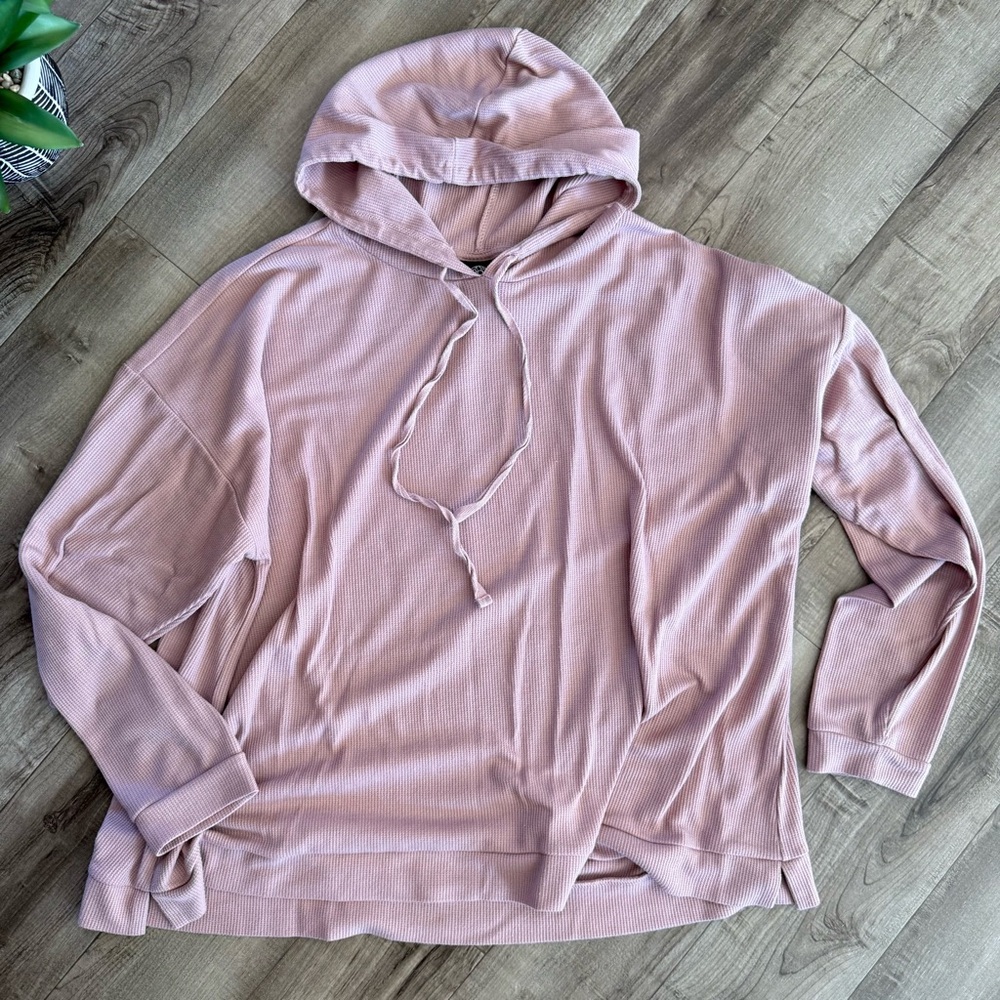 Bobeau Pink thermal pajama shorts set with hoodie size 1X Stitch fix - Picture 3 of 7